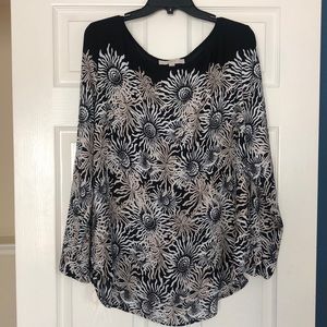 Loft black and white blouse